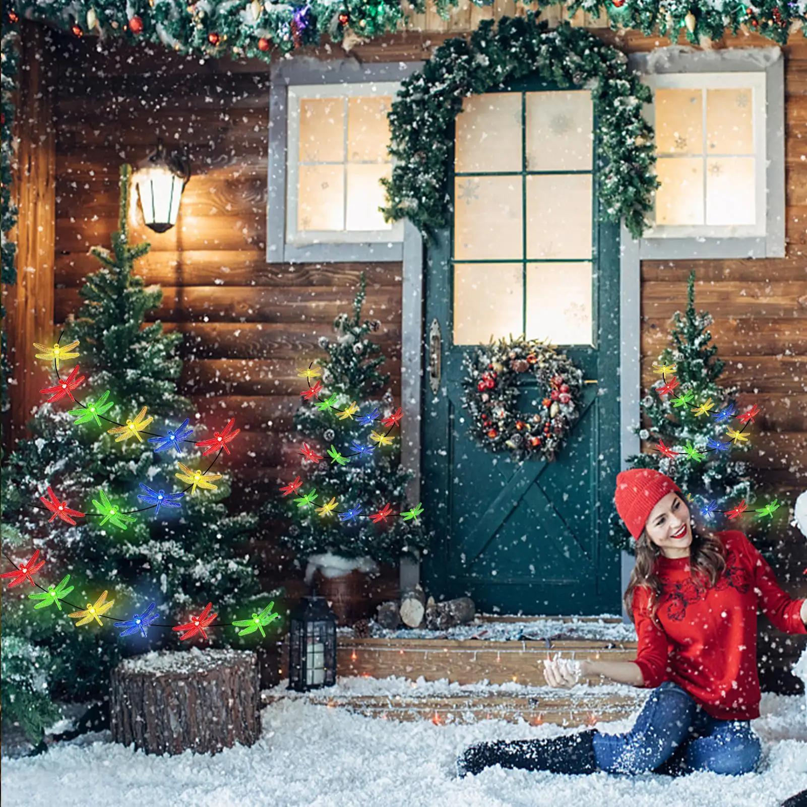 

Solar Operated String Lights Outdoor Garden Solar Lights String Dragonfly Decoration Illumination Dusk-to-Dawn Fairy Lamp For