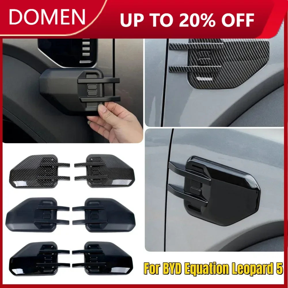 For BYD Equation Leopard 5 2023 2024 front fender ABS carbon Fiber styling Decorative Cover Side Label Body Sticker Accessories