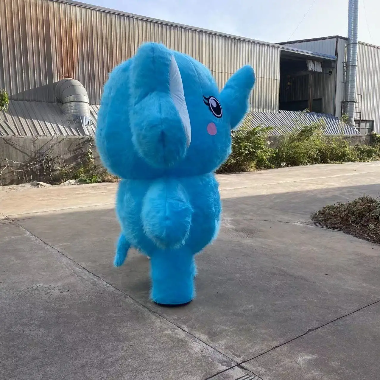 ชุดมาสคอตช้างสีชมพูแบบเป่าลม เดินได้ สำหรับงานคริสต์มาส การแสดงอนิเมะ งานปาร์ตี้ ไม่มีแบตเตอรี่ในตัว