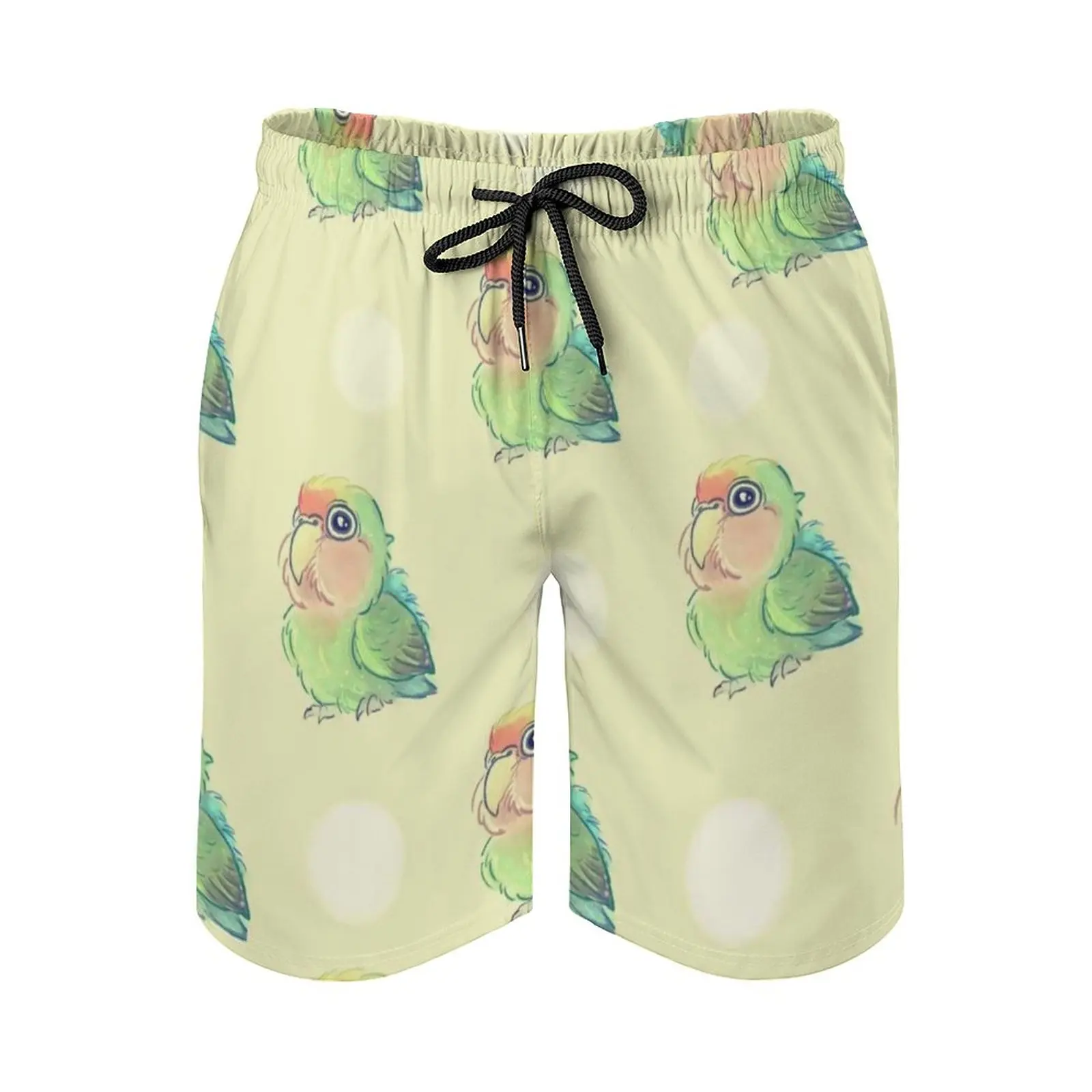 

Lovebird Men's Swim Trunks Sports Shorts Beach Trunks Surfing Pockets And Mesh Lining Lovebirds Agaporni Bird Birds Parrot Pet