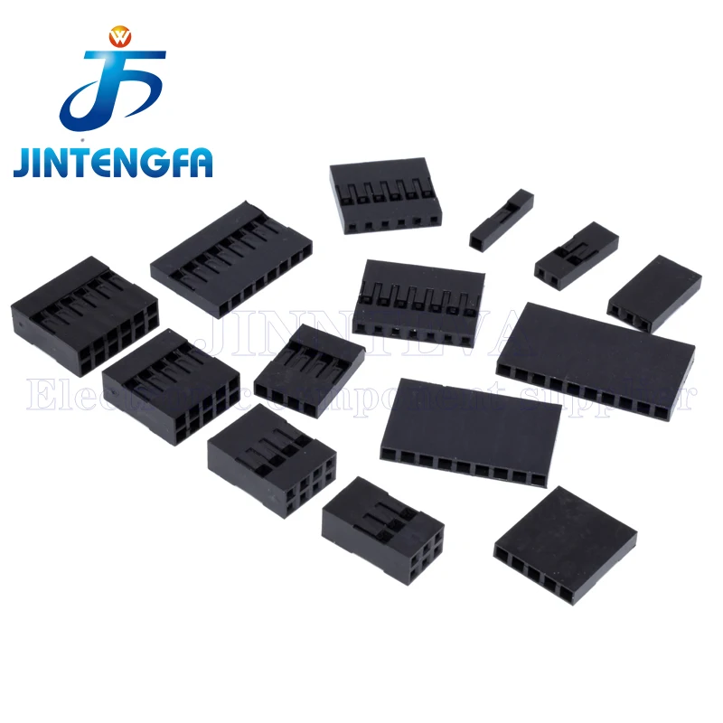

50PCS/Lot Dupont Plastic Shell Plug 2.54mm Single Row Double Row Dupont Connector 1P/2P/3P/4P/5P/6P/7P/8P/9P/10Pin Housing