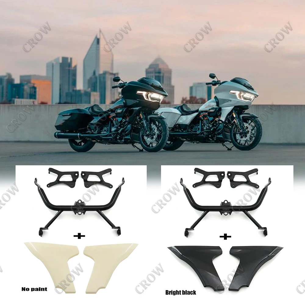 Dla Harley Touring CVO Road slide ST FLTRXSTSE 2024 FLTRXSE 2023 akcesoria motocyklowe boczne owiewki Panel wspornik pomocniczy zestawy