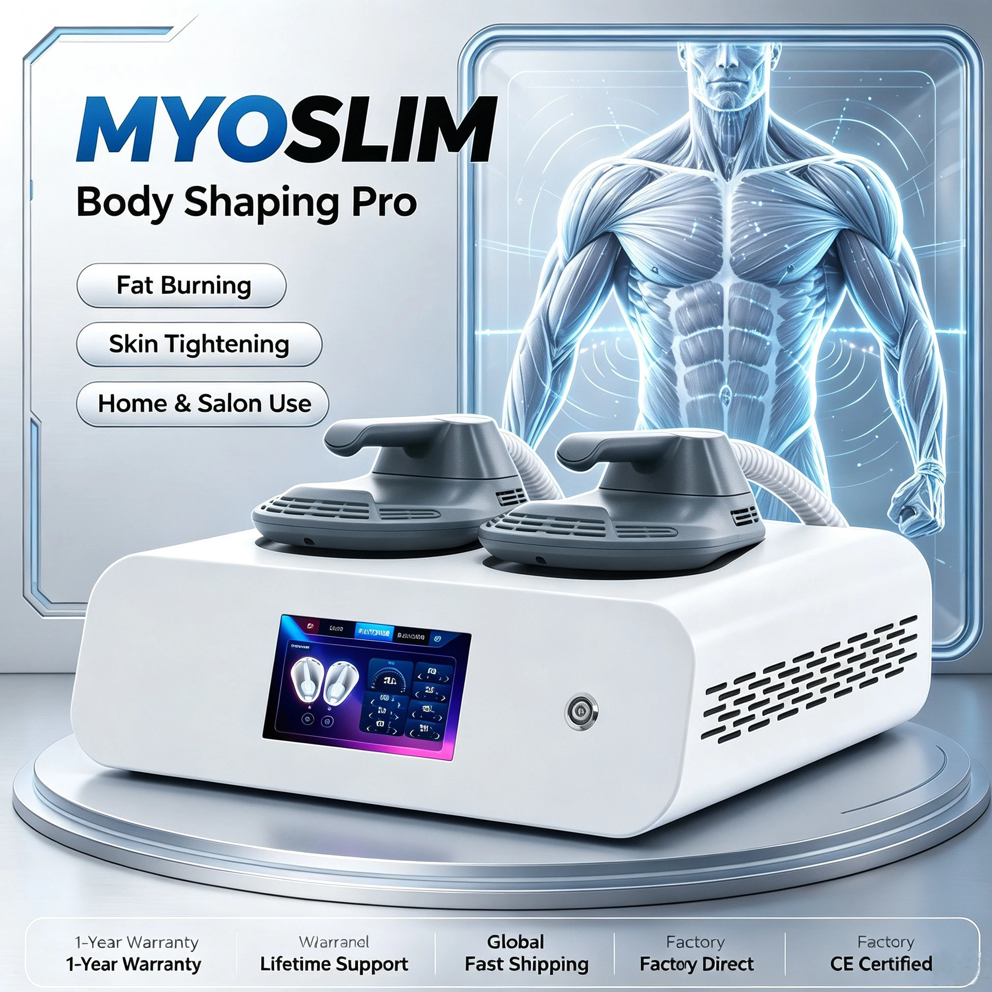 Myoslim 6500W Portable EMS Muscle Stimulator RF Body Contouring Sculpting Massager Machine Professional Beauty Devices For Salon
