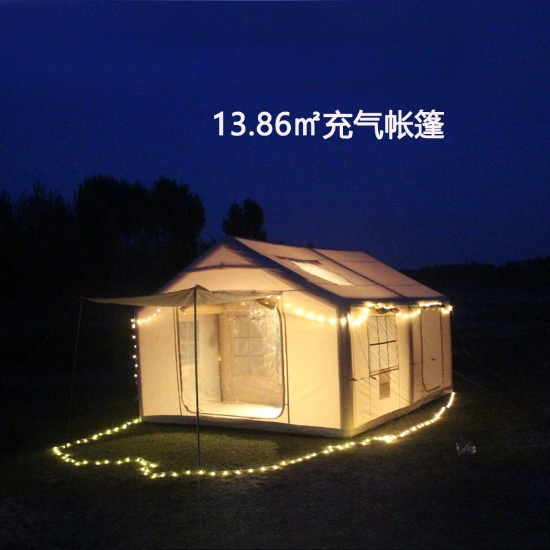 New 13.86 square meter outdoor camping travel portable self-inflatable tent without construction