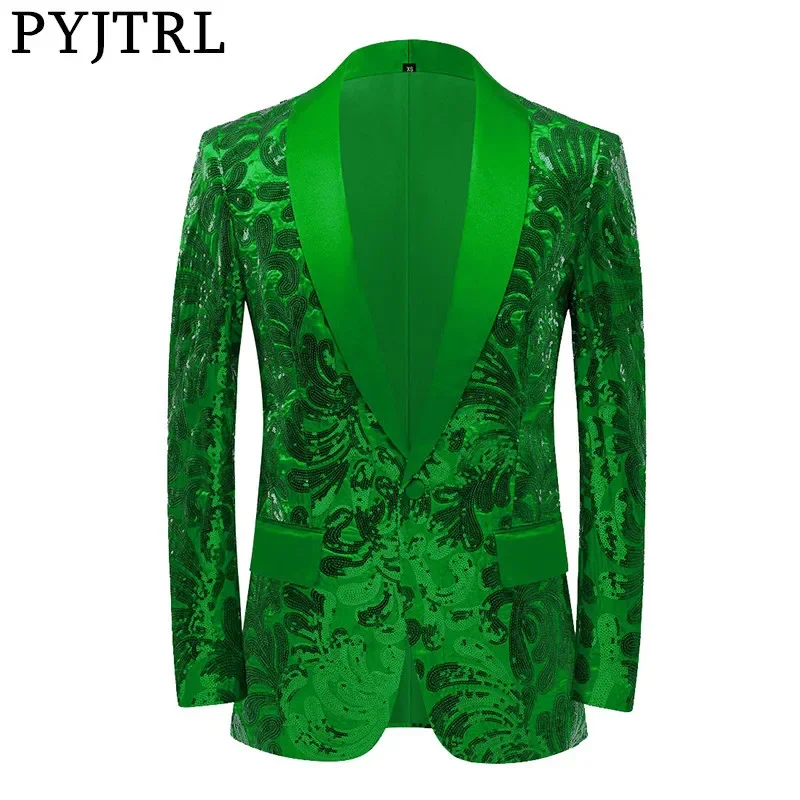 2025 masculino, cor sólida moda lantejoulas fino blazer de manga longa, jovem verde fruta colarinho casual blazer