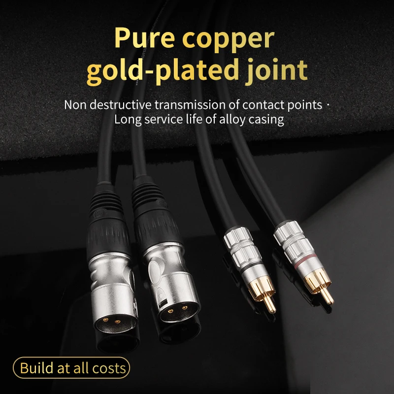 HIFI Stereo RCA Cable Stereo High-performance Premium Audio cable RCA to XLR Interconnect Male To Male Female Cable 1Pair