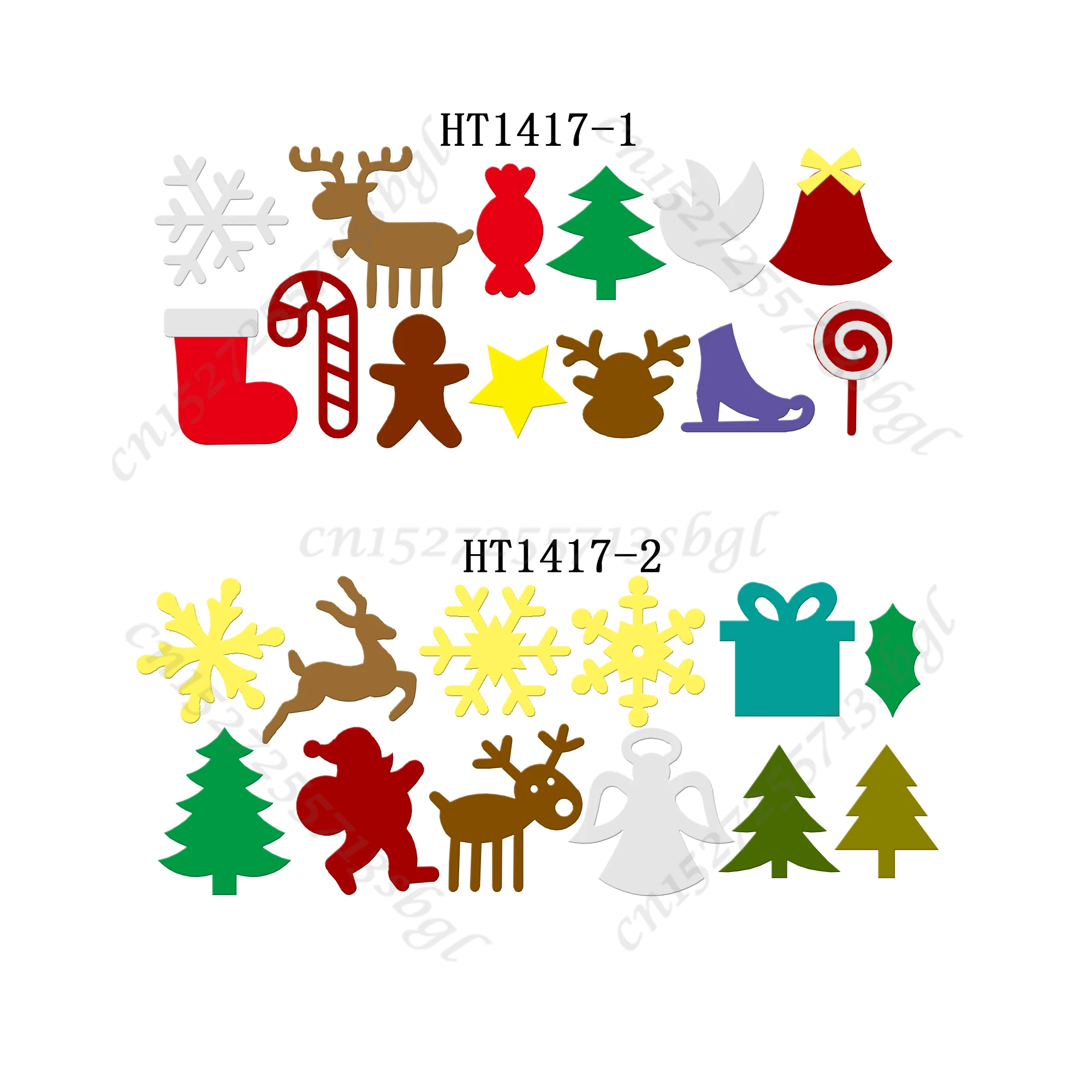 Christmas Series New Die Cutting And Wooden Mold,HT1417 Suitable For Common Die Cutting Machines On The Market.