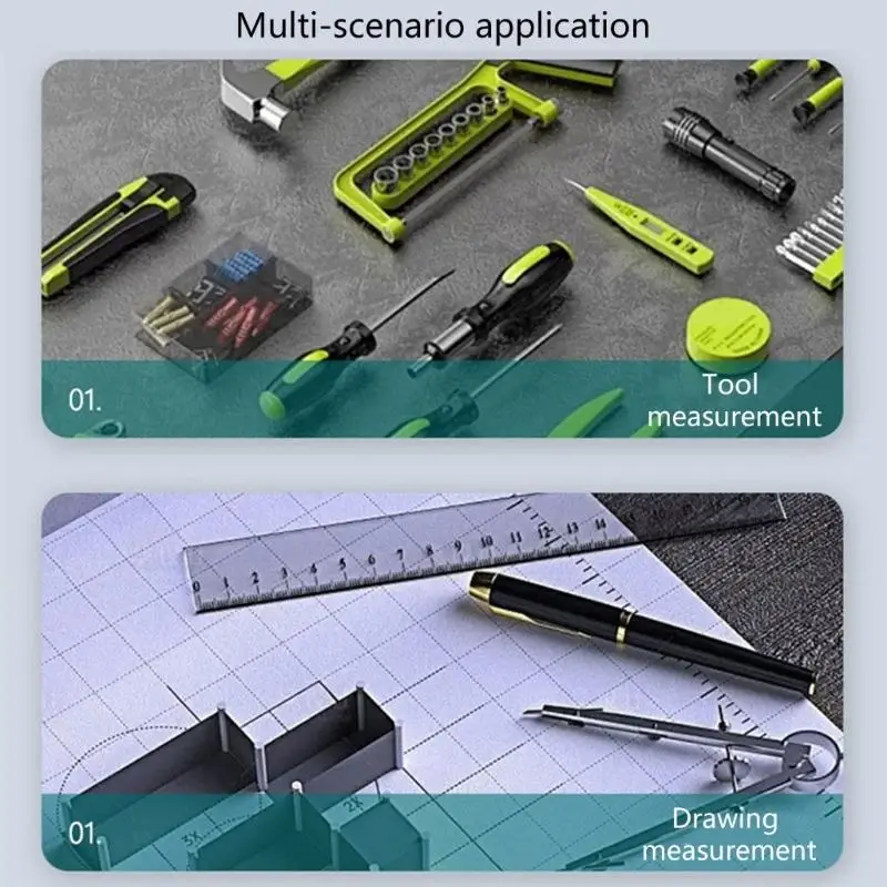 652F 2Pcs Small 2 Meter Foldable Measuring Tool with robusts Connection Long Measuring for Various Measurement Needs