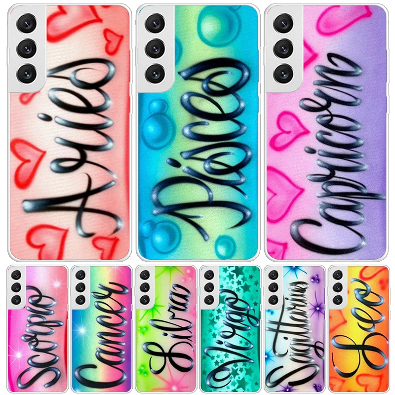 Aries Leo Libra Pisces Virgo Capricorn Phone Case For Samsung Galaxy S25 S24 S23 S22 S21 FE S20 Ultra S10 Plus Art Customized Co