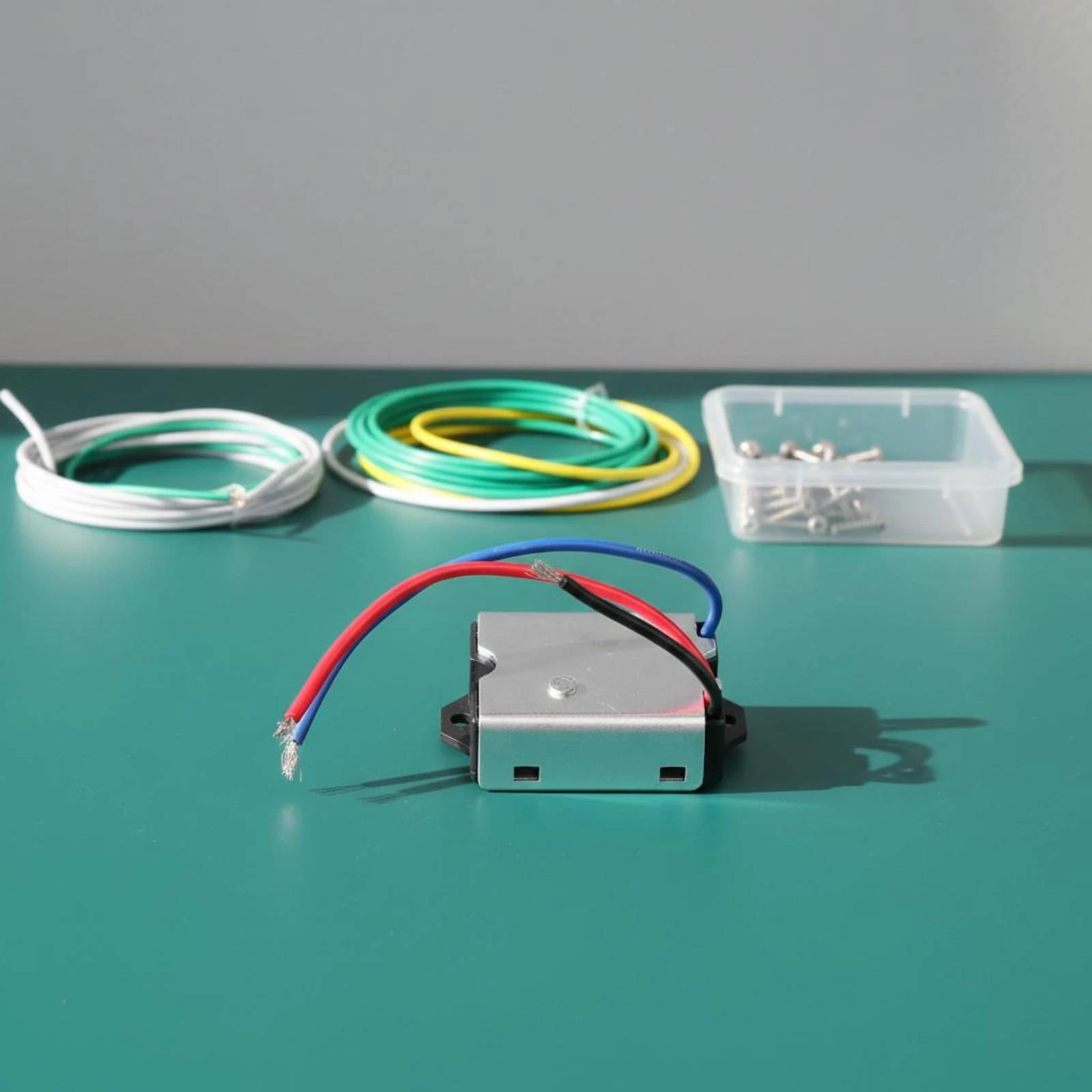 Panel Switch Module Screw Holes Wiring Switch Module Electrical Component Striped Wire Ends Electronics Part Rectangular