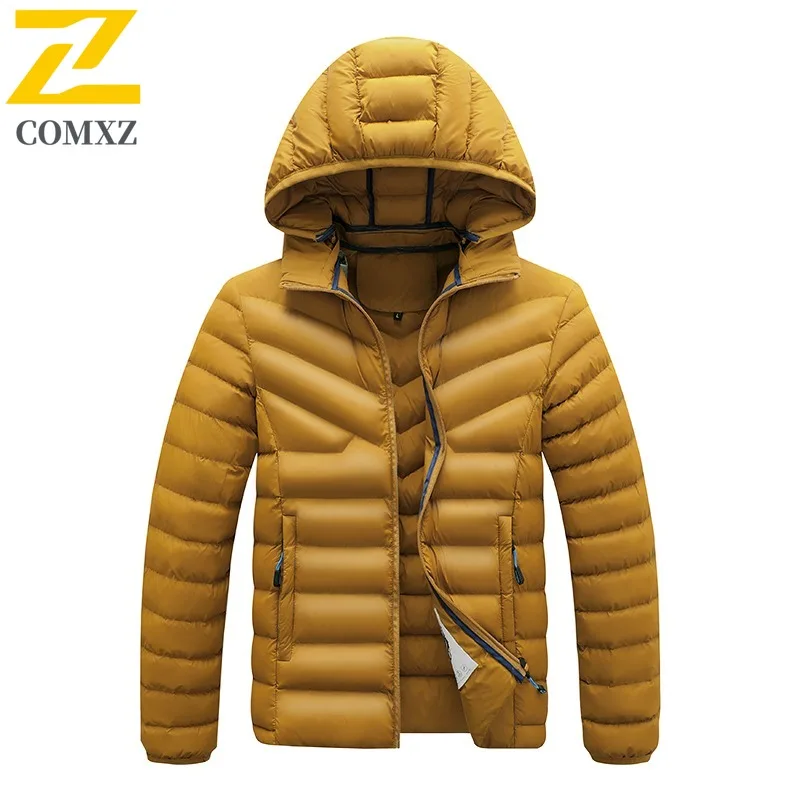 

COMXZ 2025 Men Hooded Padded Coat Winter Warm Jacket Fashion Street Style Trendy Casual Outerwear Premium Quality