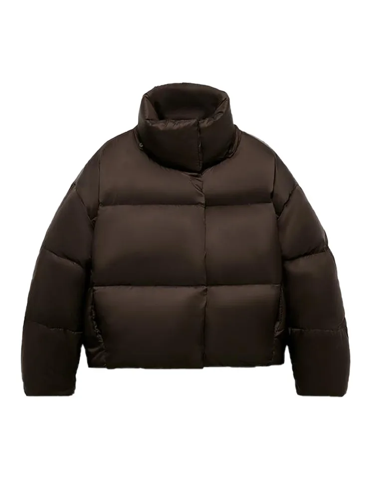 منتفخ انفصال وشاح طوق مقنعين وسادة مبطنة المرأة الوقوف طوق كم كامل جيوب الدافئة القطن معاطف 2025 الشتاء أبلى