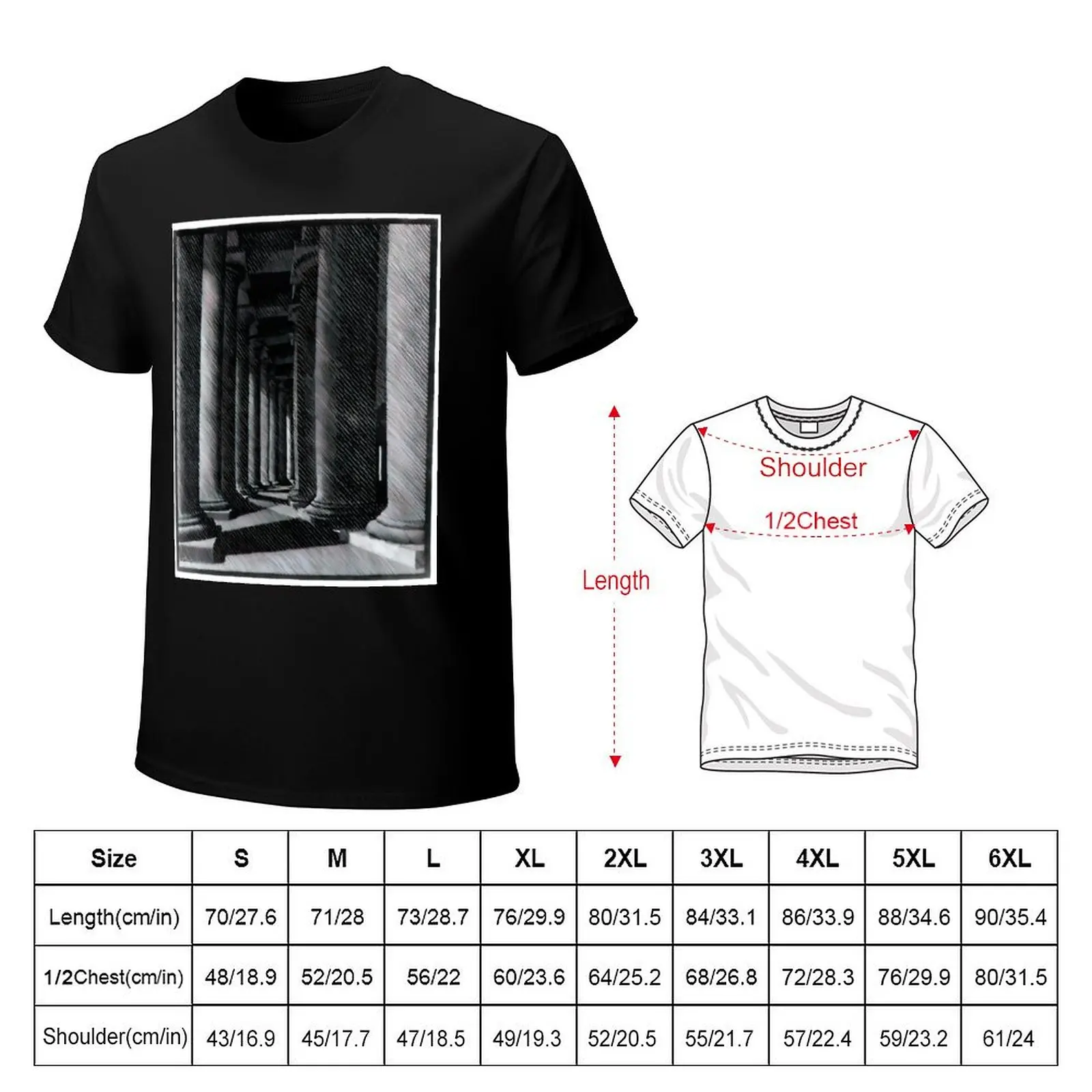 Nocturnal Rome, Colonade of St. Peter's - 1934 By MC Escher T-Shirt t shirts for man graphic tees T-Shirt