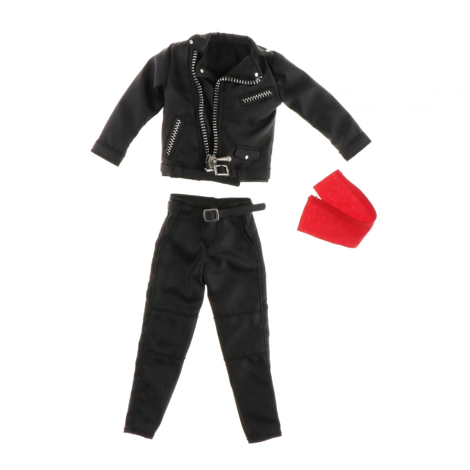 1:12 Man Figure PU Leather Jacket Set Outfit Costume for 6inch Figures