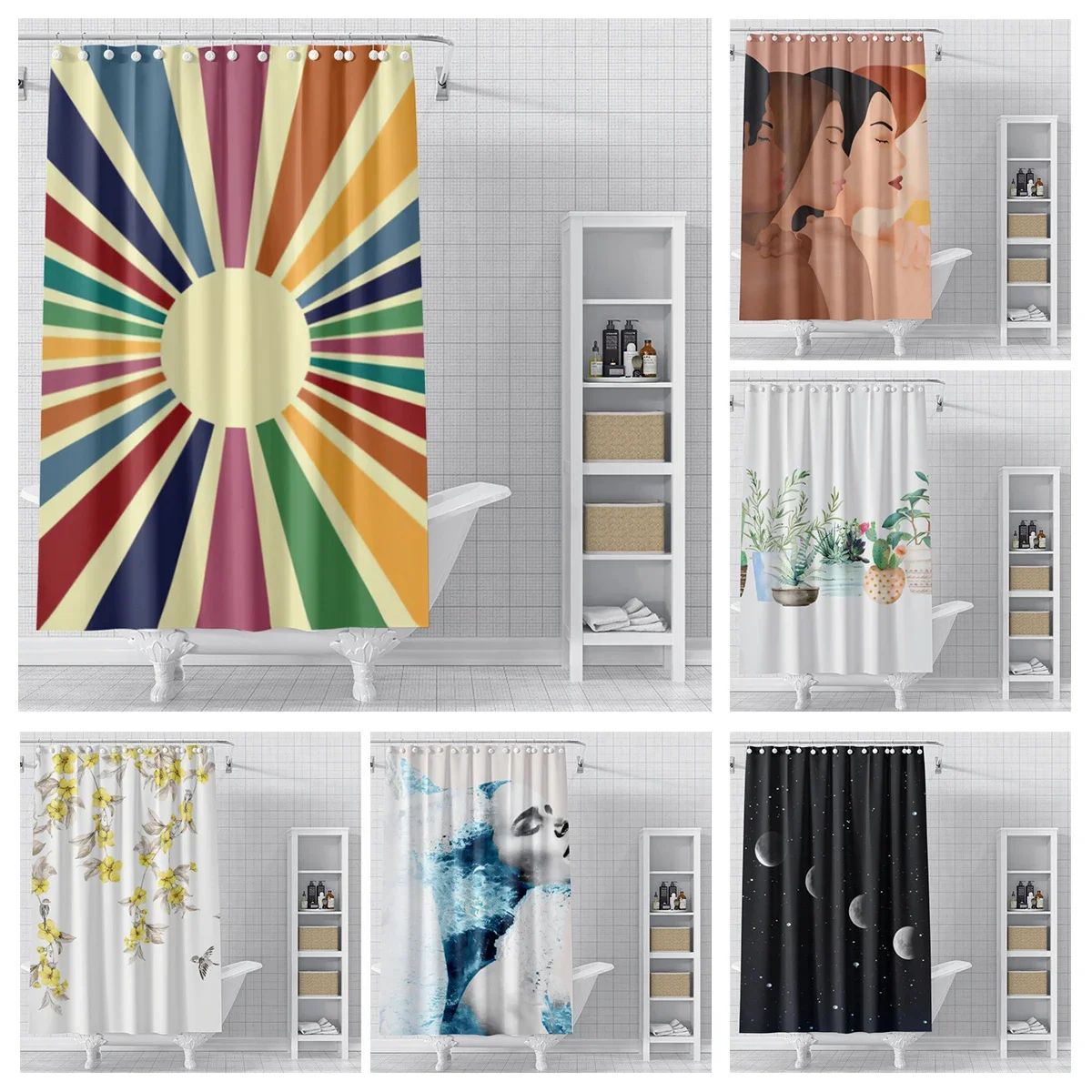 

Home shower curtains for bathroom waterproof fabric Modern Nordic style bathroom curtain 180x200 240x180 cute dog funny