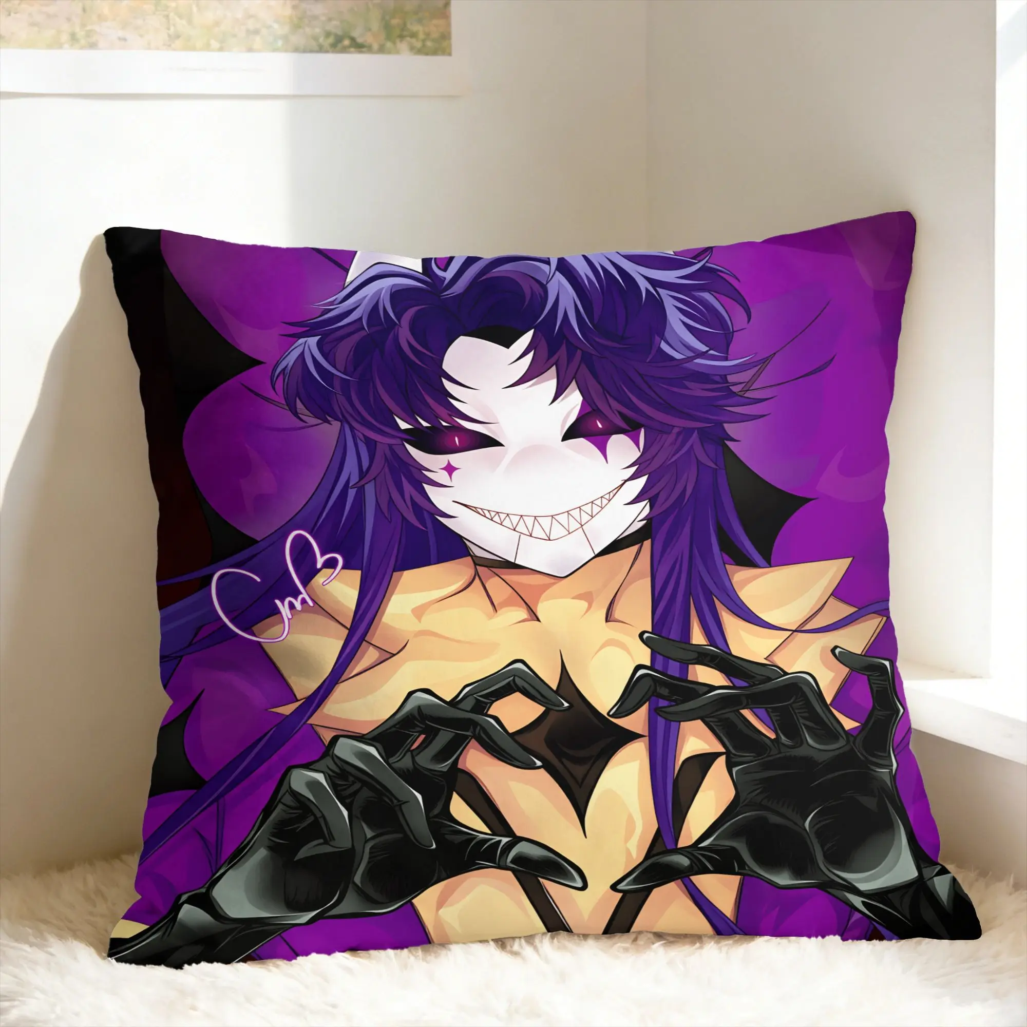 F-Freak C-Circus Jester Pillowcases  Cute Funny Pillow Case For Sofa Home Decoration Graphic Pillow Cover