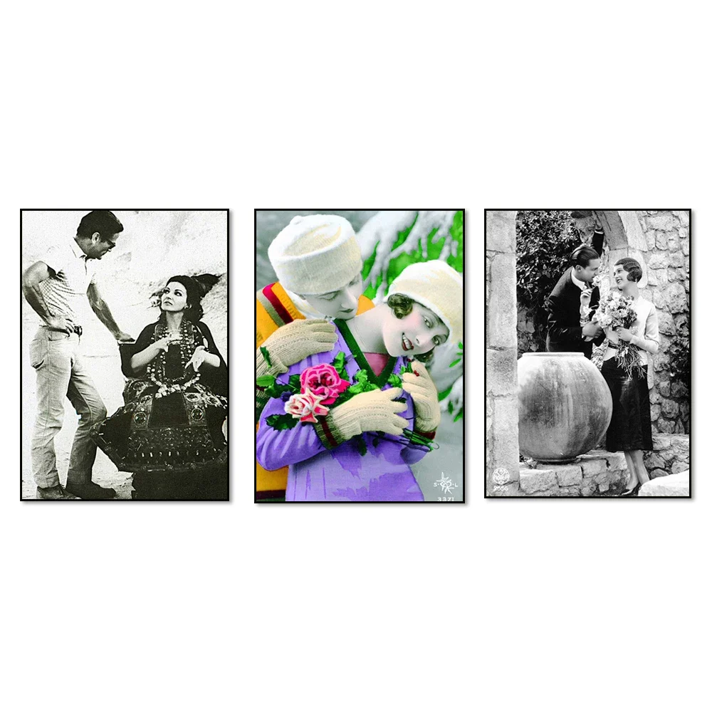 Poster Lovers Love lovers in love vintage boyfriends early 1900s beginning century engagement seduction eros young couple
