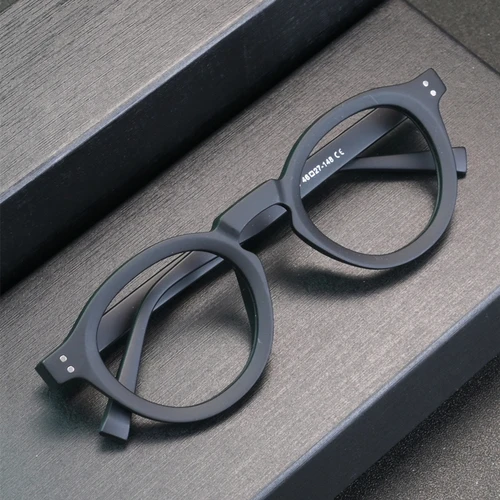 Imagen 2 del producto KOCOLIOR-gafas fotocromáticas pequeñas y redondas para hombre y mujer, lentes de acetato de alta calidad con marco de diseño de marca, Retro, Anti luz azul