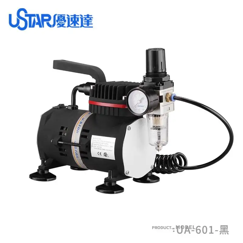 

USTAR UA-110003 U-601 MINI Air COMPRESSOR Pump Piston Type Quiet Design Black