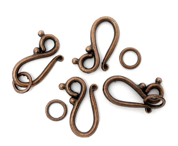 DoreenBeads Handmade Metal Toggle Clasps Irregular Antique Copper Color Charms DIY Making Bracelets Jewelry Findings,20Sets