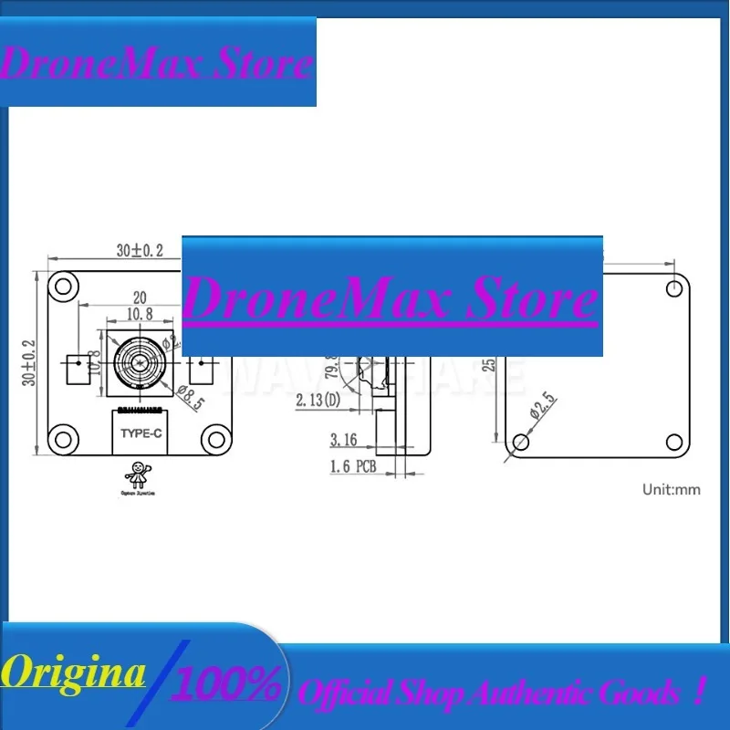 DroMaIMX378 USB Camera Webcam 12MP 30fps Low Light No Distortion For Raspberry Pi Jetson RDK Board Wide Angle Dual Mics