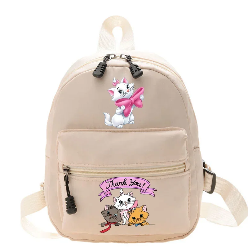 The Aristocats Marie Cat Disney Schoolbag Women\'s Handbag Backpack Small Travel Female Backpacks Students Phone Pouch Pack Bag