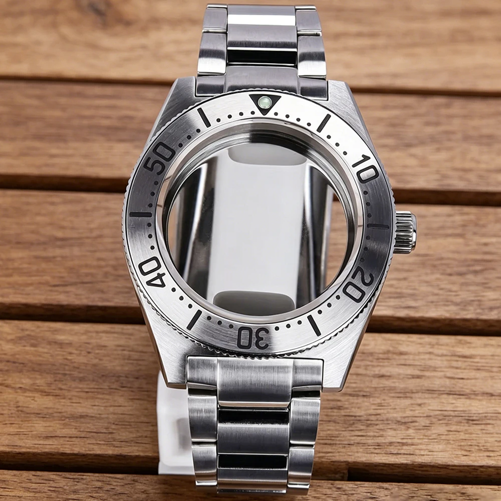 

High Quality 40.5MM Silver Watch Case 316L Steel Strap For Mod SPB143J1/SPB253J1 Black Tiger Whale NH34 NH35/36 Movt Accessories
