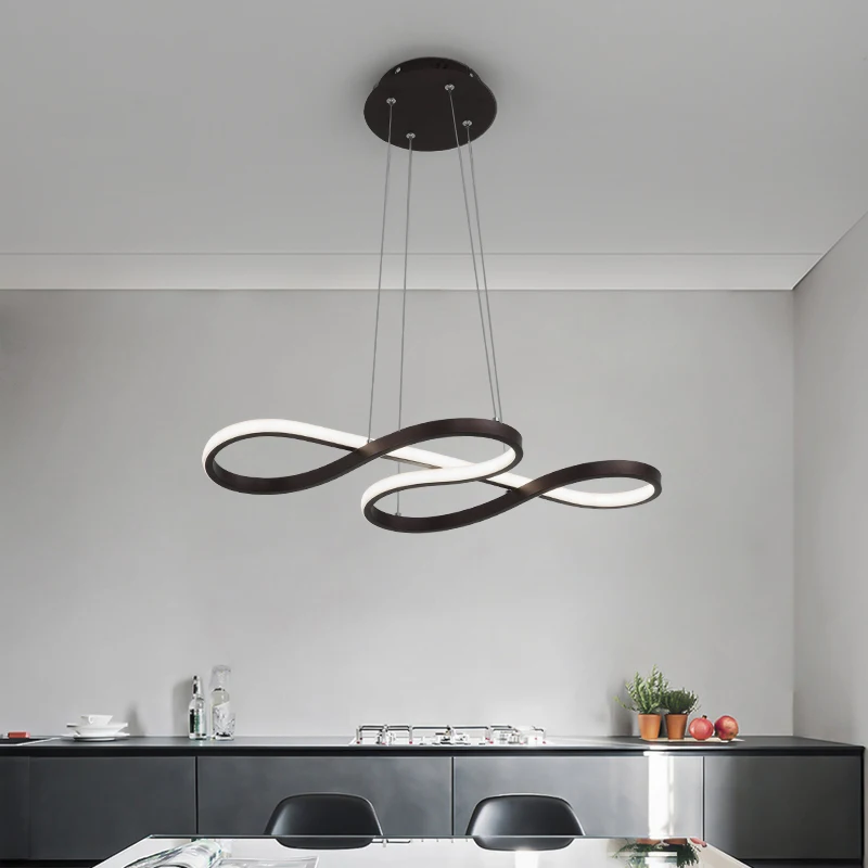 Imagem -06 - Criativo Minimalismo Linha Lustre de Cobre de Alumínio Iluminação Led Moderna para Restaurante e Cozinha Lâmpada Pendente para Estudo Decoração de Casa