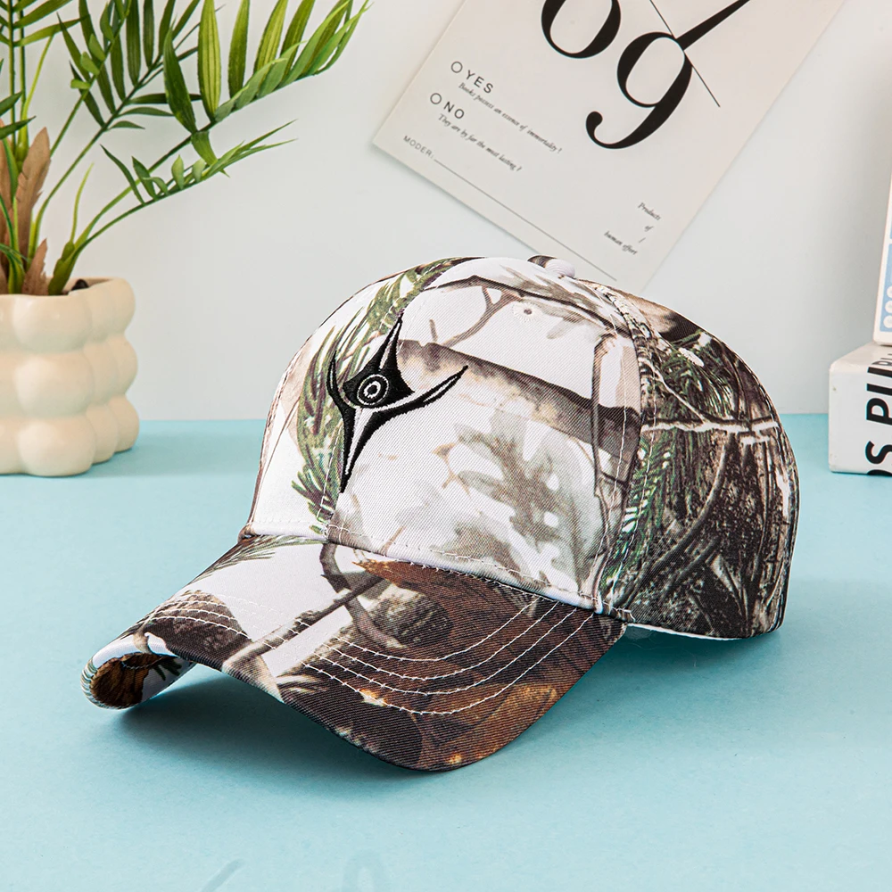 Europäische und amerikanische Sommer-Outdoor-Baseballkappen, mit Blättern bedruckte Dschungel-Tarnkappen, Herren- und Damen-Tarnkappen. – Detail 12