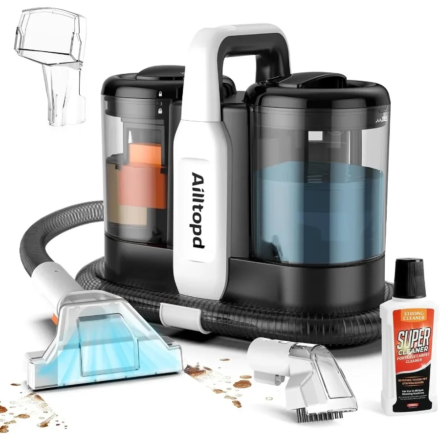 Portable Carpet Upholstery Spot Cleaner with 15Kpa Powerful Suction and Advanced Spot Remover for Deep Stain Cleaning on Carpet