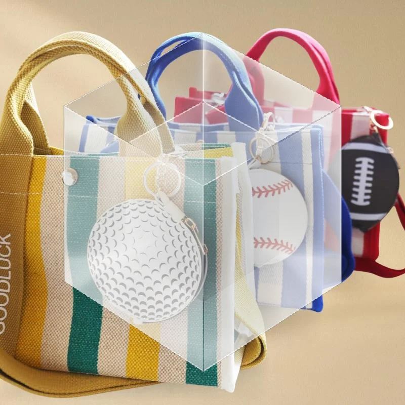 Sports Friendly PU Leather Ball Coin Purse Keychain Mini Size for Active Men and Women
