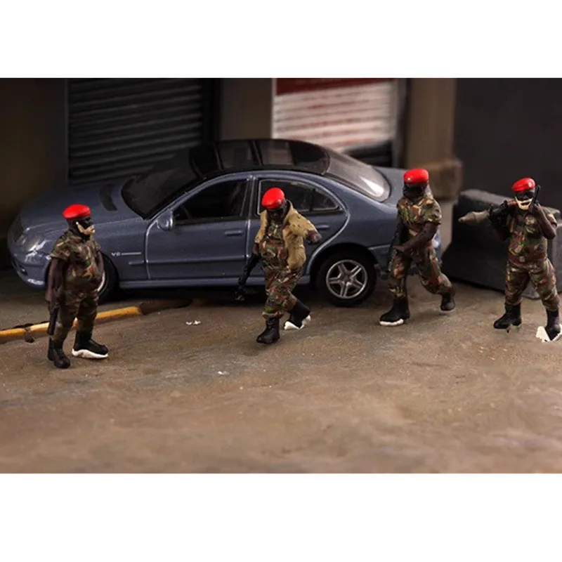 

Новая масштабная модель 1:72, 4 шт., реалистичная фигурка, солдаты в африканском стиле, игрушки, сделай сам, сцены, коллекция аксессуаров, дисплей