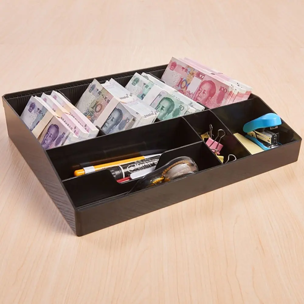 صندوق أمين الصندوق متعدد الشبكات، مشبك بلاستيكي متعدد الوظائف، درج، صينية نقدية، مقصورات سوداء لدرج تخزين المال، ماكينة تسجيل المدفوعات النقدية