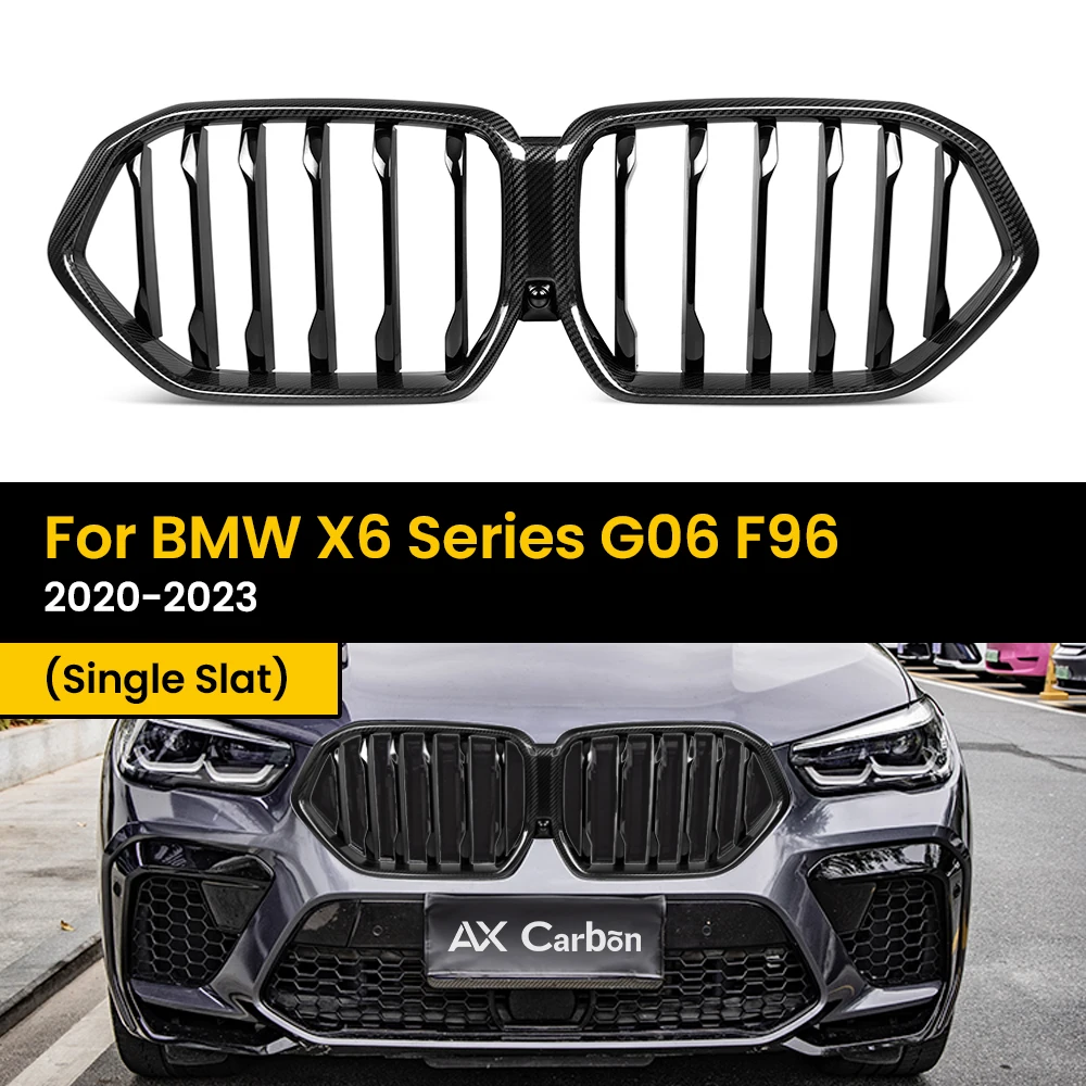 

Real Dry Carbon Fiber Racing Grills For BMW X6 Series G06 F96 2020-2023 Auto Replacement Part