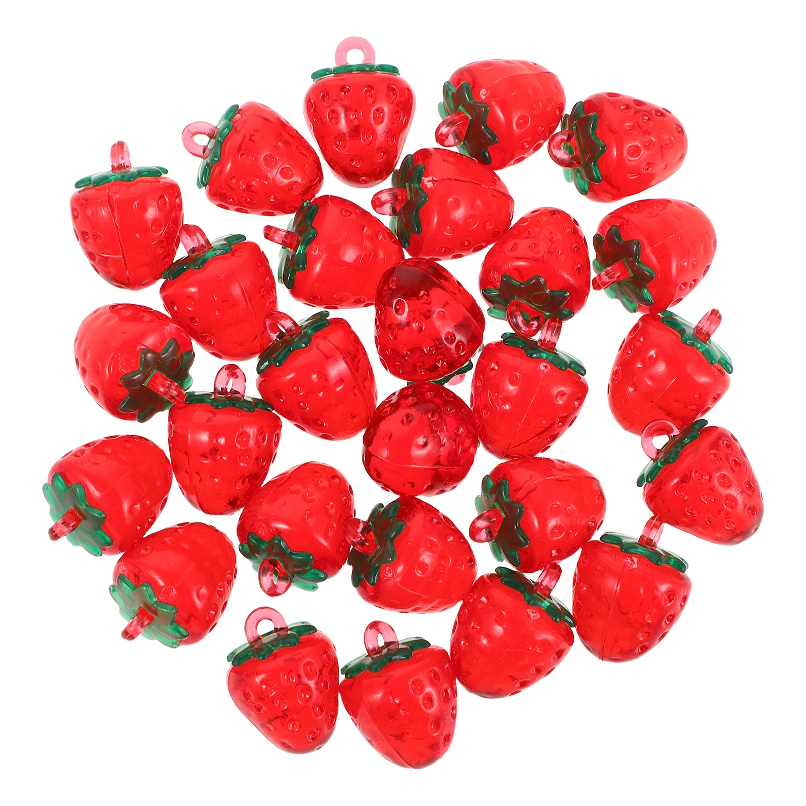 

50 Pcs Jewelry Accessories Strawberry Beads Charm Resin Pendant for Necklace Fruit Pendants Charms