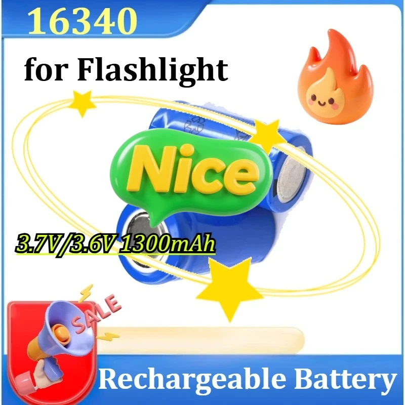 

Зарядное устройство 16340 для фонарика, аккумулятор 3.7В/3.6В 1300мАч с USB-зарядкой