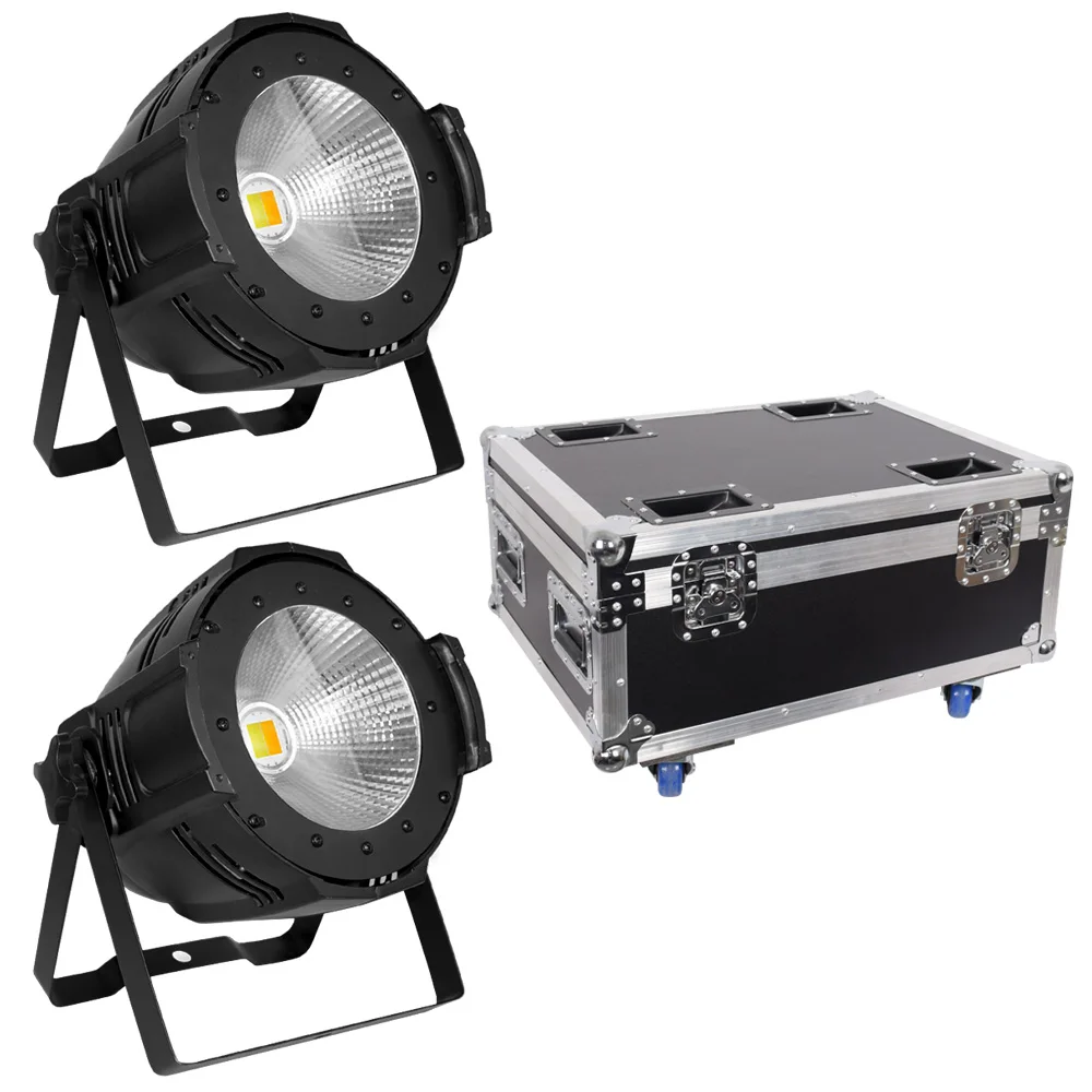 

HongYiLite LED Par Light 100W COB Aluminium Warm Cold White Wash Stage Flight Case Road Case For DJ Concert Party Wedding Bar