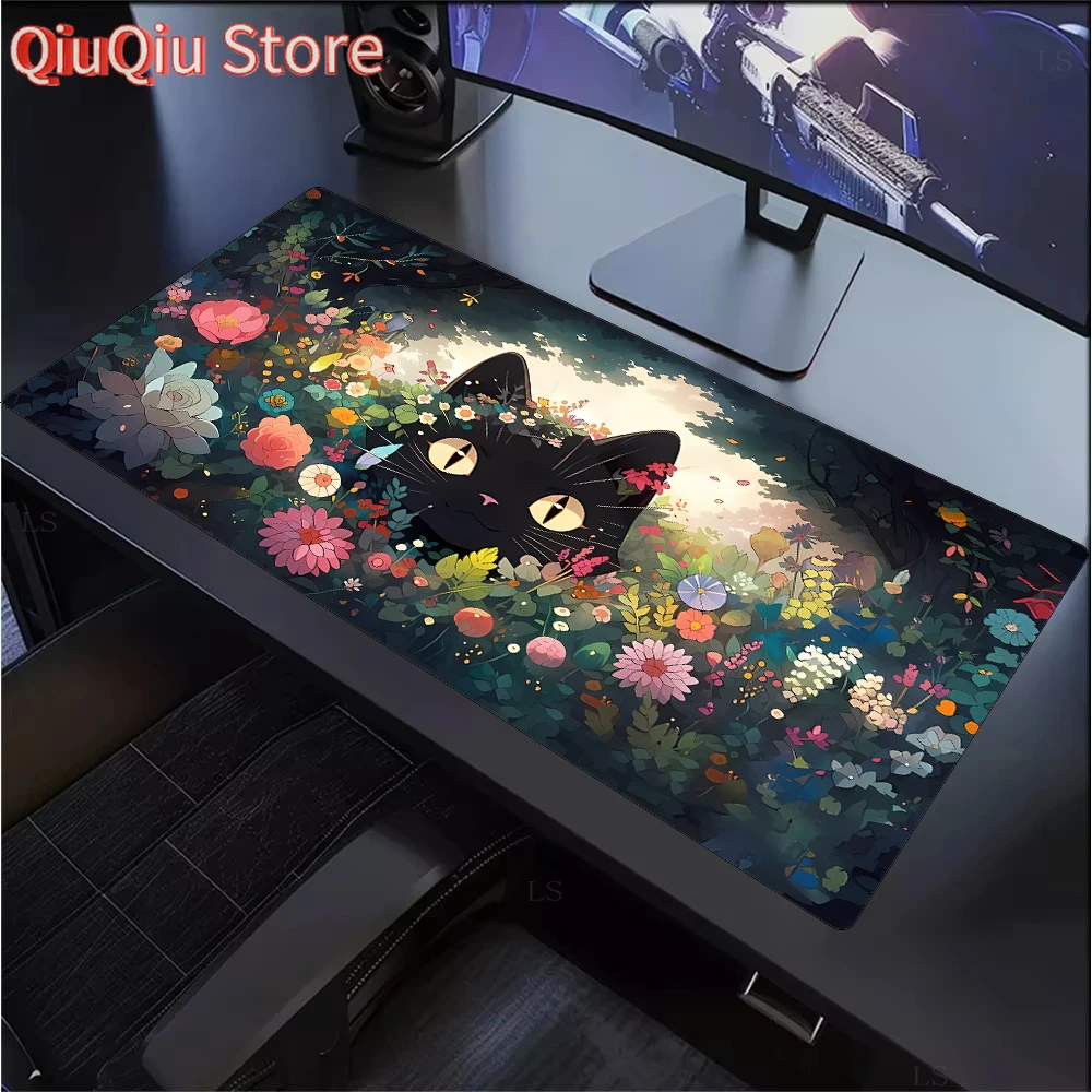 Cute Cartoon Cat Mouse Pad Large Computer Keyboard Mouse Pad Kawaii  Natural Rubber Anti-Slip Mat Perfect Gift Girlfriend Women