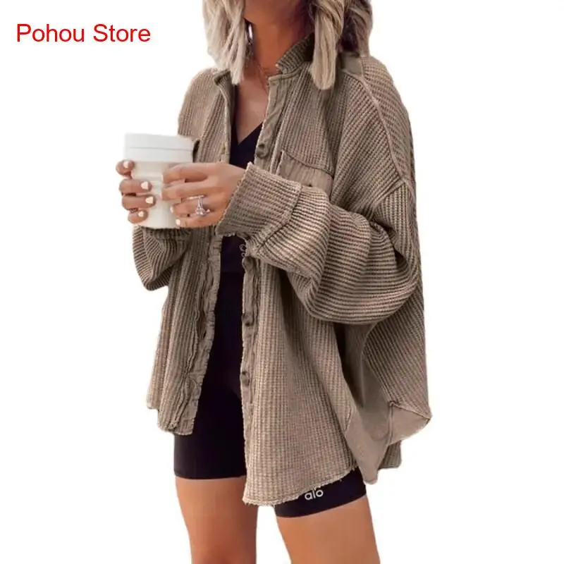Autumn New Product Jacket Fashion Casual Collar Pocket Splicing Irregular Shirt Jacket for Women