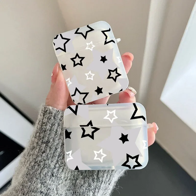 

INS Korean Cute Star Pattern Earphone Case for Airpods 4th 3rd 2 Pro Covers for Airpod 2 3 1 Protective Accessorie Shell Fundas