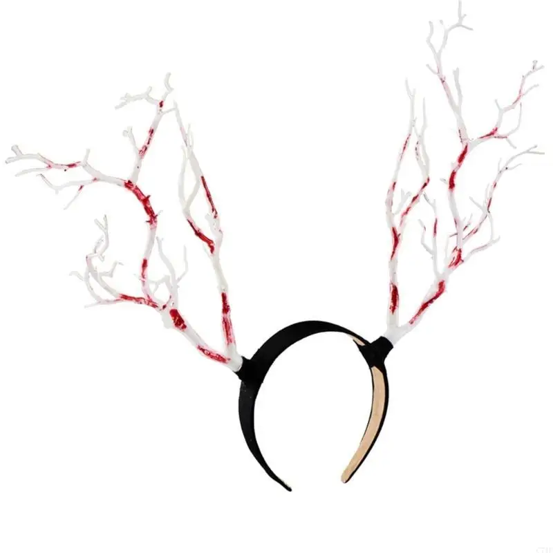 C71F แม่มดสาขาแถบคาดศีรษะปีศาจ Twig Masquerades ฮาโลวีน Headwear Party เครื่องแต่งกาย