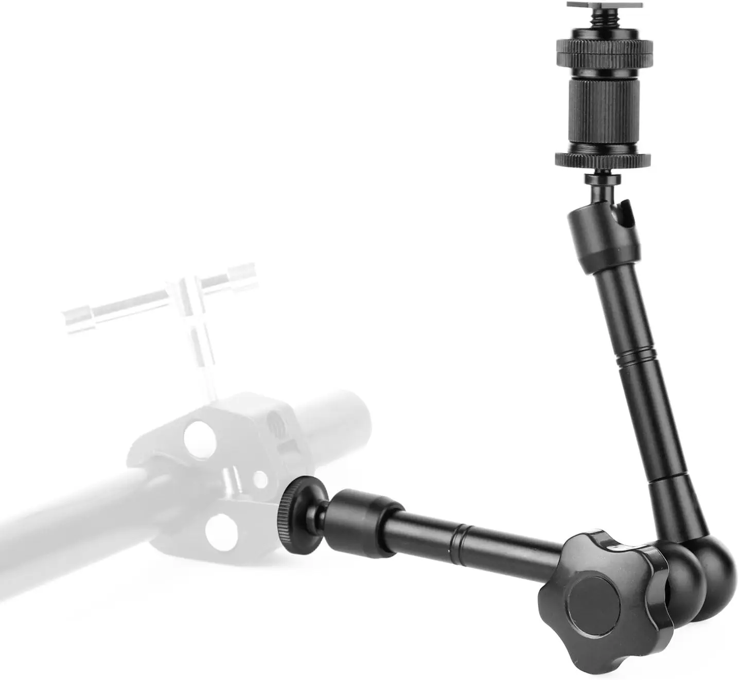 ذراع سحري 11 بوصة لشاشة LCD بإضاءة LED وكاميرا DLSR مع حامل مشبك قضيب 15 مم، حامل مشبك 1/4 مع وحدة ذراع سحرية، 1/4-20