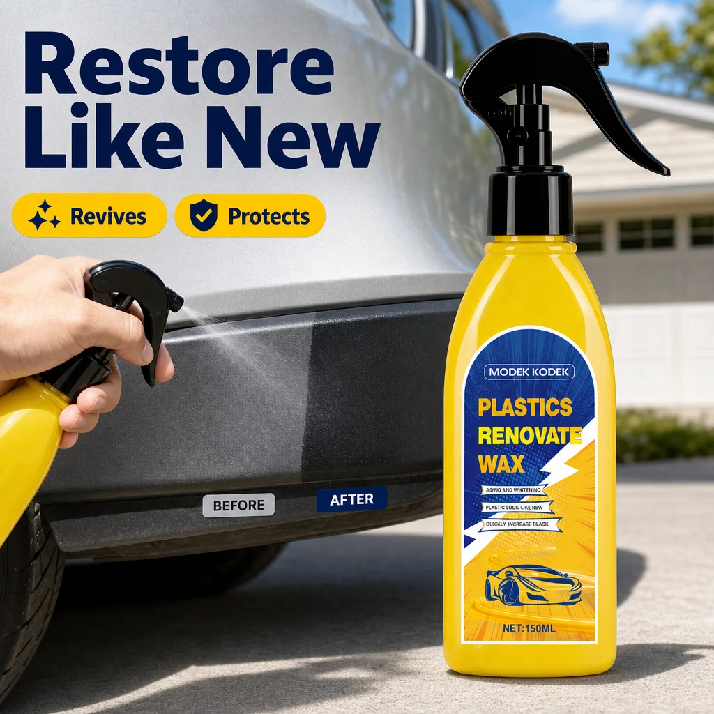 Easy-to-use plastic decorative repair agent-restores blackness and luster, hides scratches, long-lasting UV protection