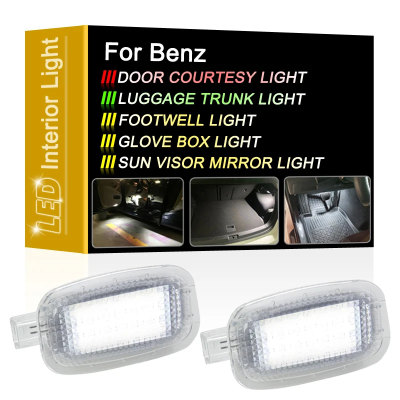 

12V White LED Door Courtesy Luggage Trunk Footwell Glove Box Sun Visor Mirror Light Assembly For Benz W164 ML-Class W251 R-Class