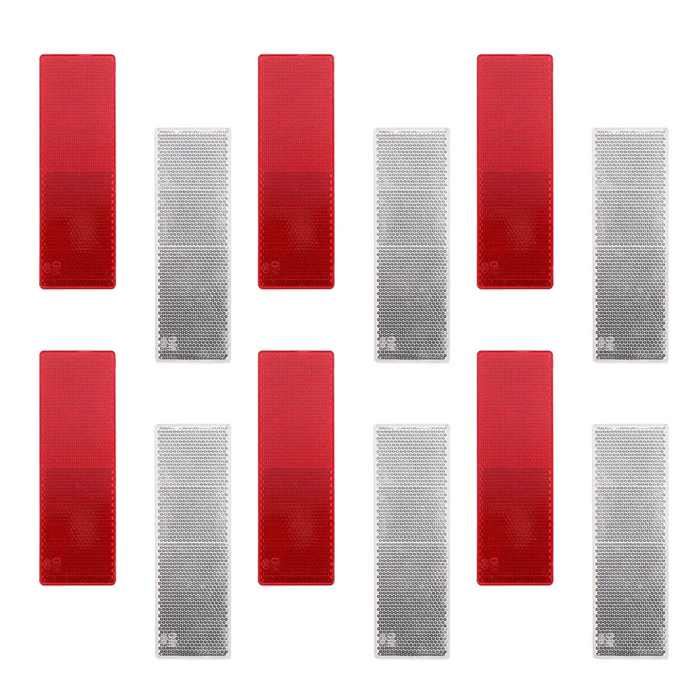 

12Pcs Car Reflectors Universal Plastic Auto Reflectors Easy Install Adhesive Reflective Strips Vehicle Safety Rear Marker Lights