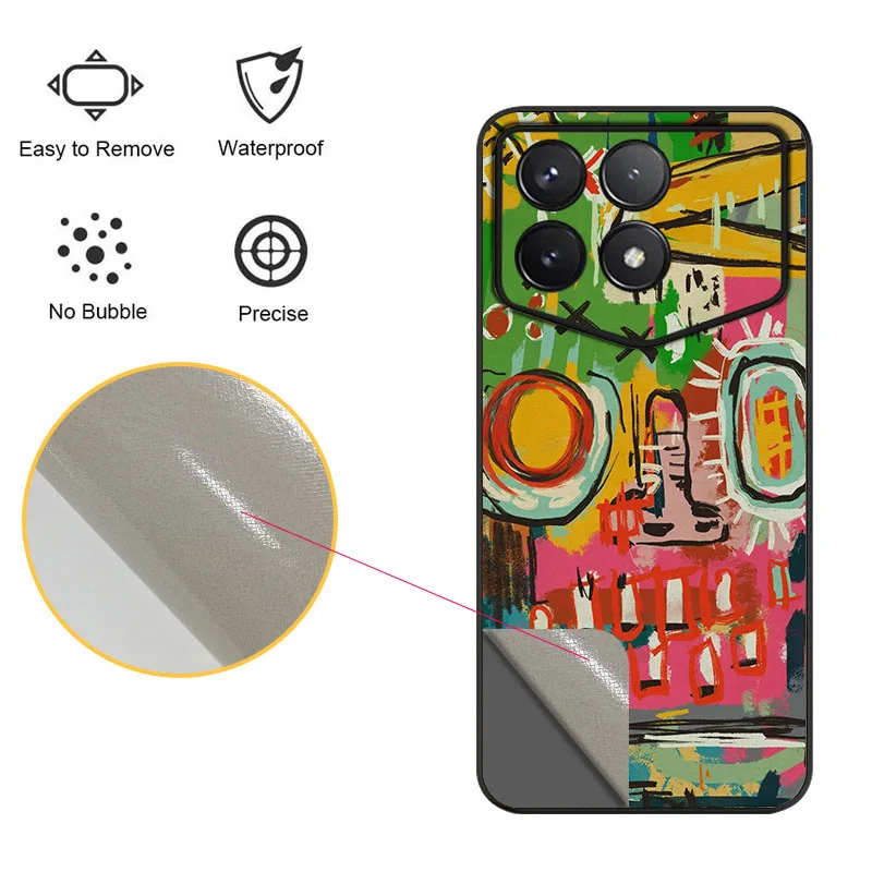 3M Material Cool Pattern Matte Film Skin Phone Back + Sides Sticker For XIAOMI Redmi K70 Pro K70e K70 K60 Ultra K60 Pro Wrap