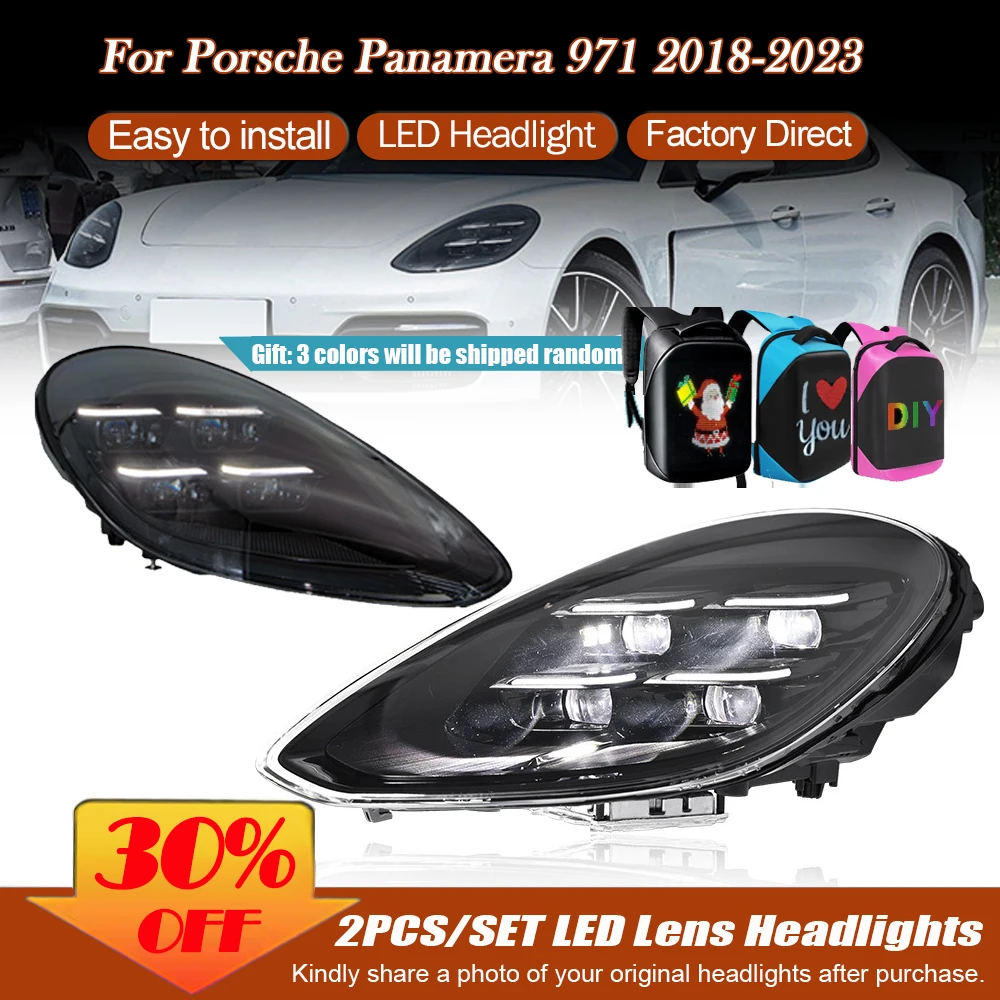 2pcs Matrix PDLS Head Lamps Assembly for Porsche Panamera 971 971.1 971.2 2017-2023 LED Headlights Projector Lens 976 Car Lights