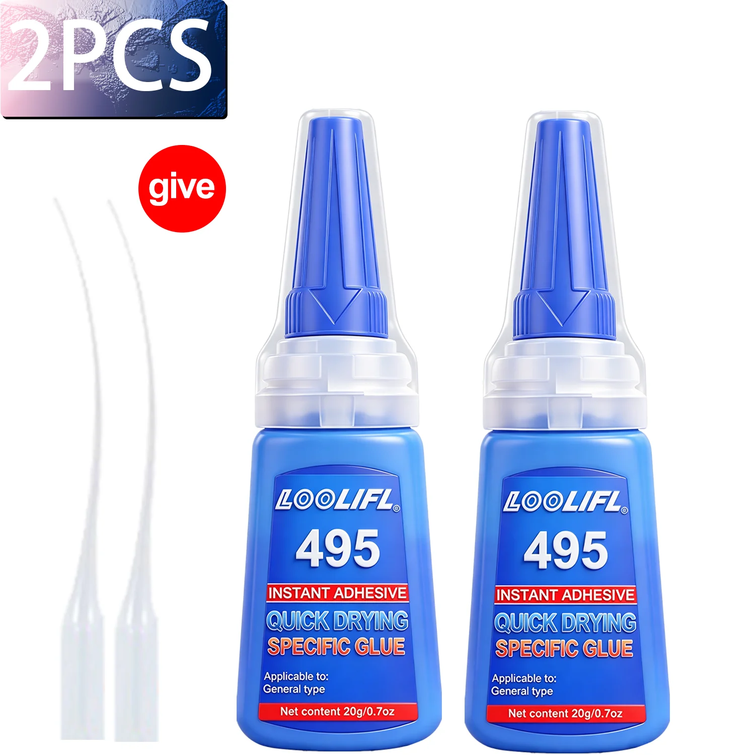 LOOLIFL Superstarker Nagelkleber für künstliche Nägel, weiche Nagelspitzen, schnell trocknend, geeignet für Anfänger in der Nagelkunst, langanhaltender Kleber