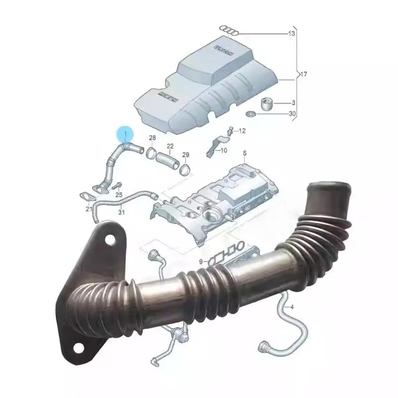 

06D 103 213 G Turbocharger Ventilation Duct Exhaust Pipe Vacuum Iron Pipe for Audi A6L 2005-2011 2.0T Brand New