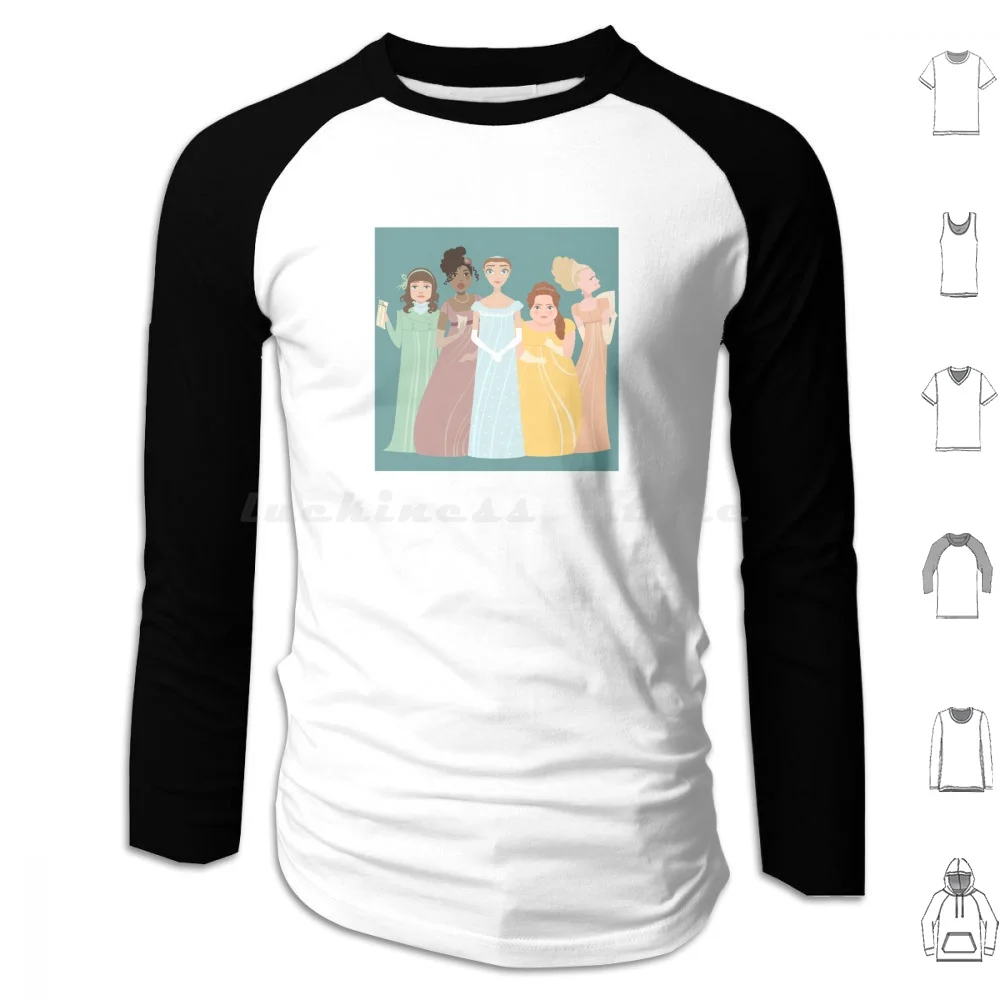 Sudaderas con capucha para mujer joven, manga larga, Regencia histórica, Daphne Penelope Featherington Marina Thompson Eloise Cressida